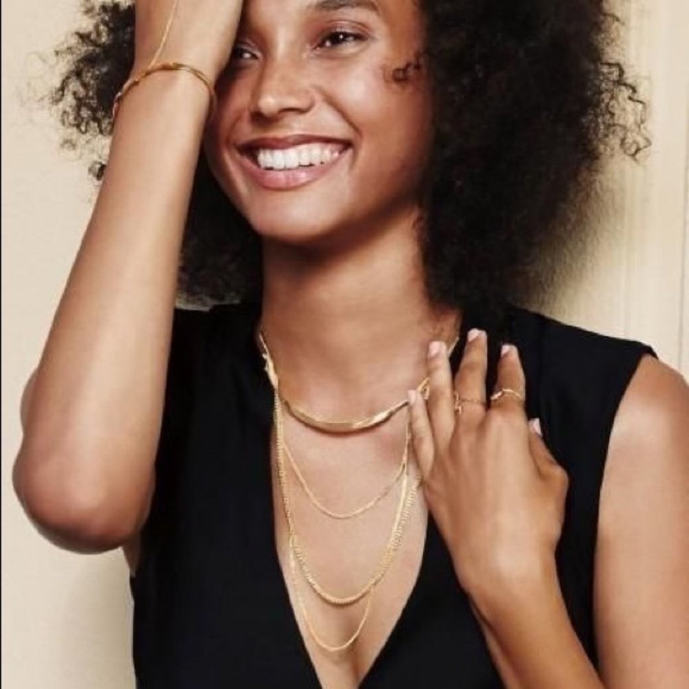 Stella & Dot Gold Drape Collar Necklace